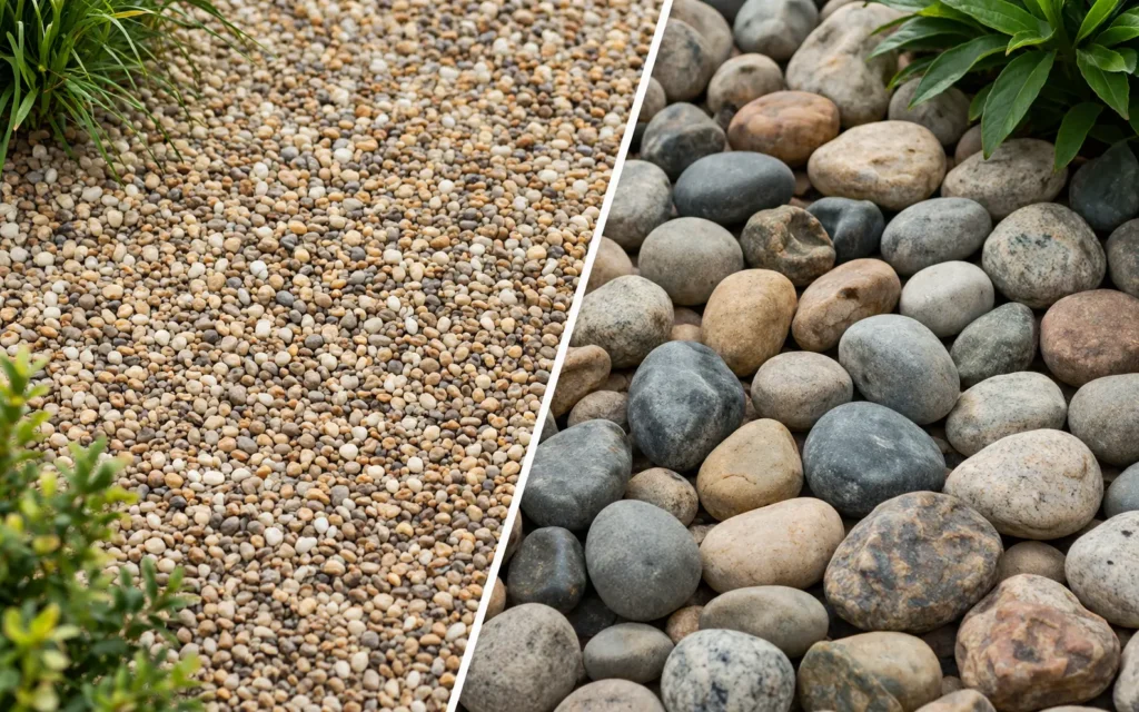 Pea Gravel vs River Rock